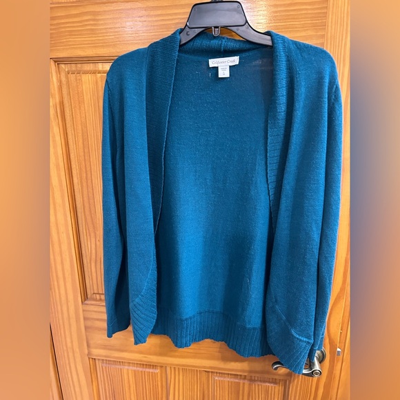Coldwater Creek Sweaters - Coldwater Creek Women's Blue Open-Front Cardigan